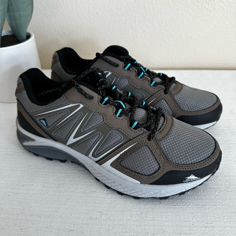 HIGH SIERRA Spartan Taupe Grey Mesh Leather Hiking Sneakers Women’s 9